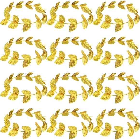 12 Pcs Gold Laurel Crowns Women Greek Goddess Headpiece for Parties main image 7